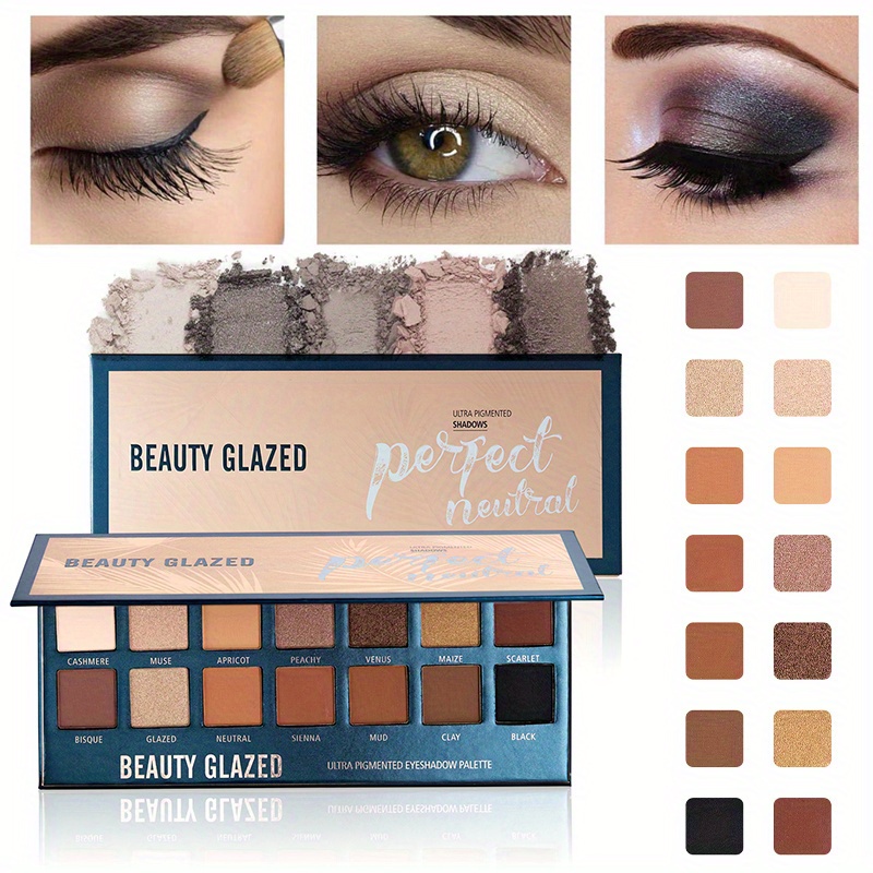 Beauty Makeup Eyeshadow Palette - พาเลทอายแชโดว์เคลือบ14สีทาอายแชโดว์เนื้อแมทสีนู้ดกันน้ำติดทนนาน