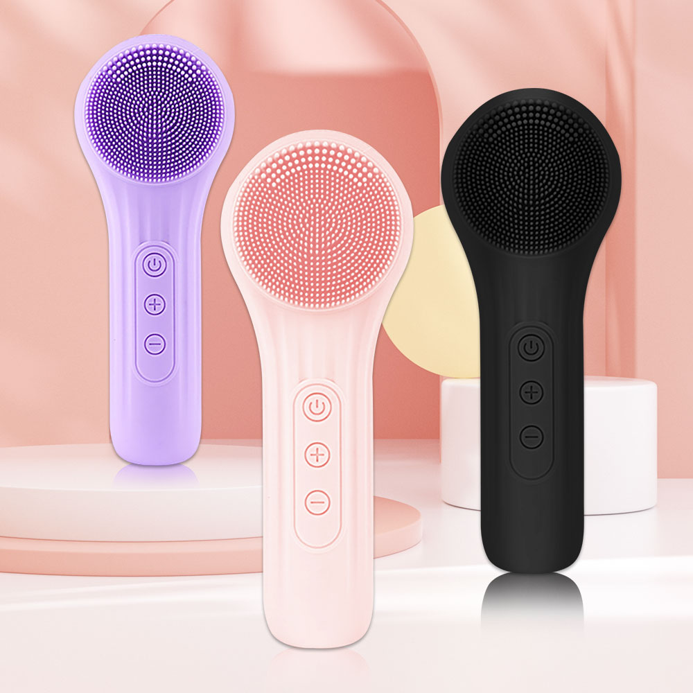 Electric Face Cleanser Brush - ที่ทำความสะอาดแปรงขัดหน้าซิลิโคนโซนิคเครื่องนวดรูขุมขนสั่นสะเทือนลูกกลิ้งทำความสะอาดผิวหน้าได้อย่างล้ำลึกกันน้ำ