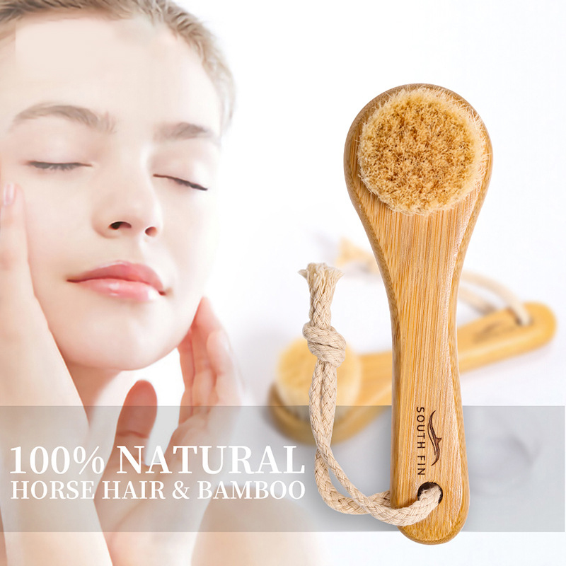 Electric Face Cleanser Brush - 1 PC Beauty Skin Care แปรงแปรงทําความสะอาดใบหน้านุ่มไม้ไผ่ธรรมชาตินวดทําความสะอาดผิวหน้าแบบพกพาล้าง