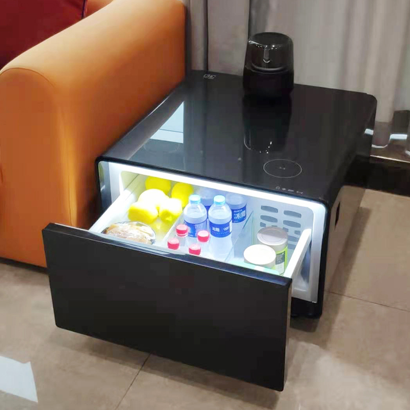 Beauty Makeup Fridge - ตู้เย็นเครื่องสำอาง ตู้เย็นมินิสำหรับโรงแรม ตู้เย็นตั้งโต๊ะ โต๊ะกาแฟอัจฉริยะพร้อมตู้เย็นและที่ชาร์จไร้สาย