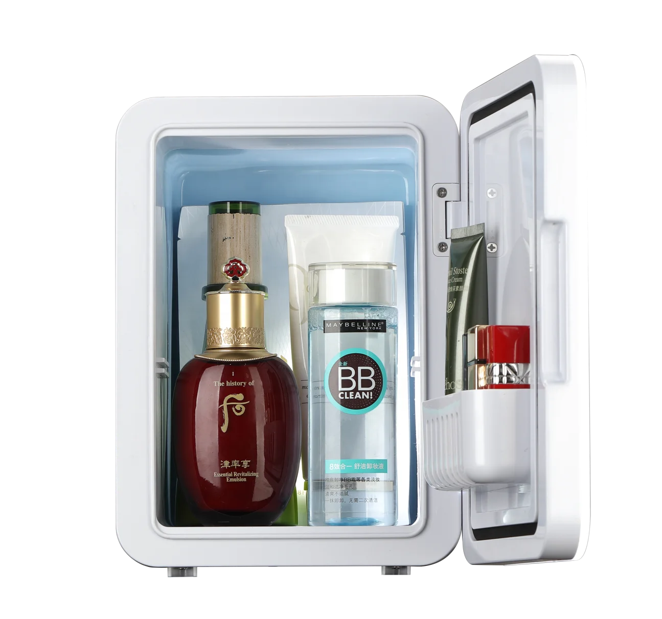 Beauty Makeup Fridge - ตู้เย็นขนาดเล็ก 4 ลิตรพร้อมกระจก LED - ตู้แช่เครื่องสําอางที่เงียบสงบสําหรับผลิตภัณฑ์บํารุงผิว