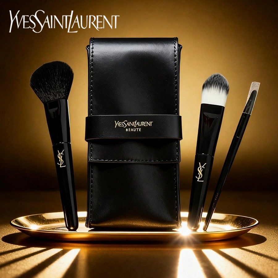 Ysl Beauty Makeup - ชุดแปรงแต่งหน้า YSL รุ่น 3 ชิ้น ประกอบด้วยแปรงทาปาก