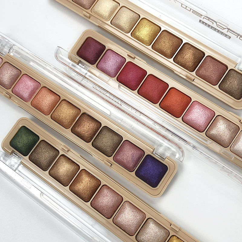 Beauty Makeup Eyeshadow Palette - อายแชโดว์1Pc แบบด้านระยิบระยับ Highlighter ยาวนานสวมใส่ง่าย Beauty 9สี