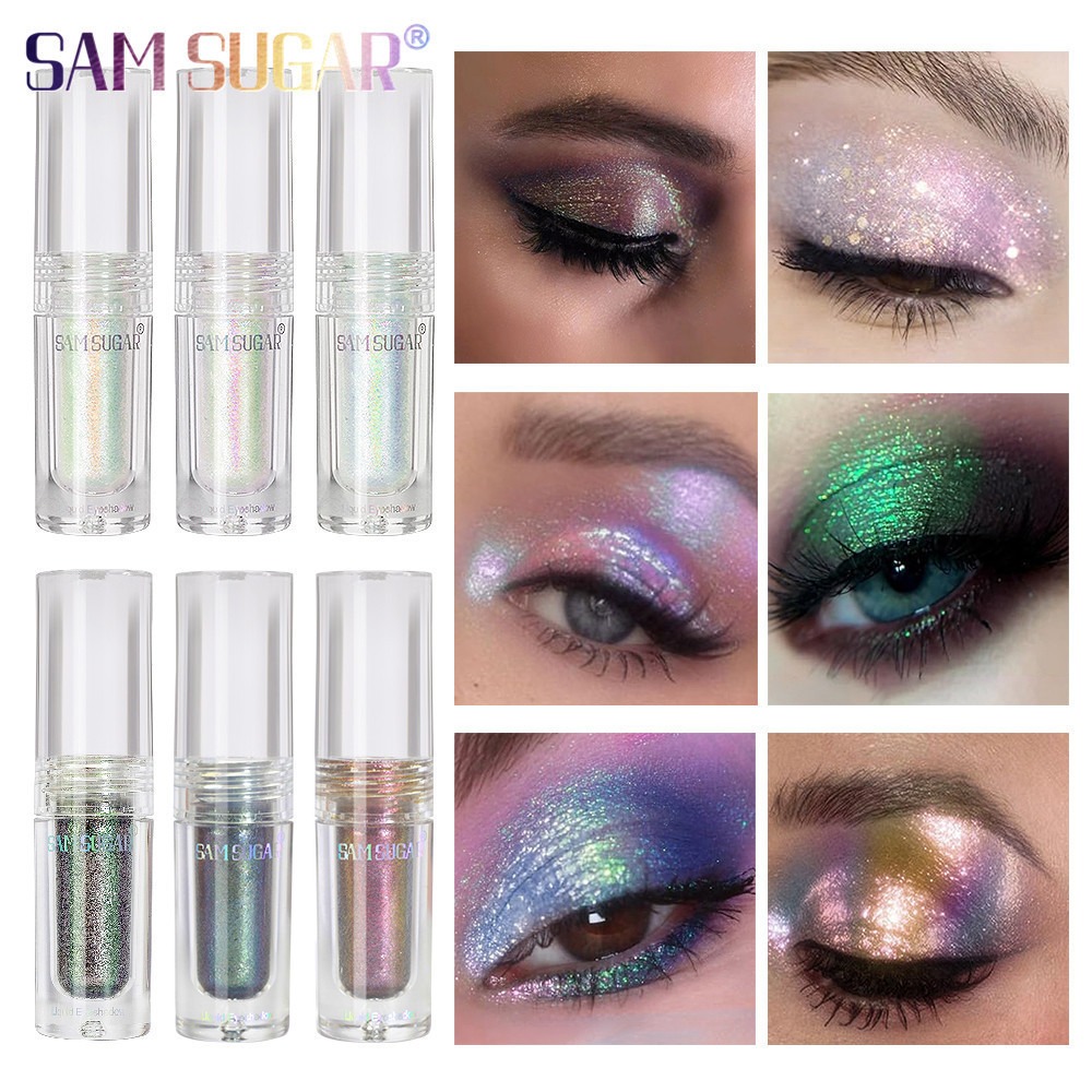 Beauty Makeup Store - อายแชโดว์แบบแท่ง 6 สี ออลอินวัน หัวแปรงสองด้าน พร้อมกลิตเตอร์ละเอียด