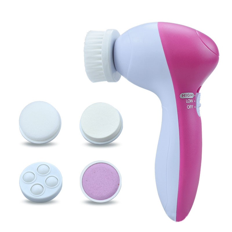 Electric Face Cleanser Brush - เครื่องทำความสะอาดผิวหน้า 5 in 1 พร้อมแปรงล้างหน้า เครื่องนวดหน้า