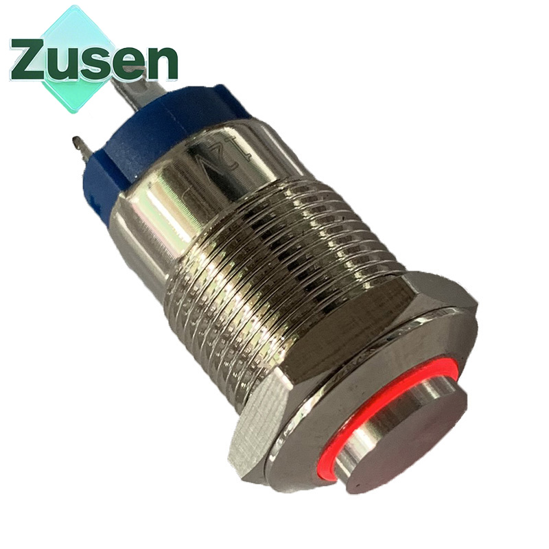 Led Ring Light - Zusen 12 มม.โลหะหัวสูง PUSH ปุ่มสวิทช์ LATCHING/ชั่วขณะแหวนไฟ