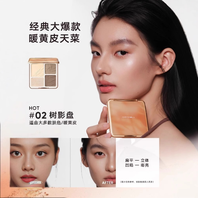 Beauty Makeup Eyeshadow Palette - จูดี้ดอลล์ พาเลตต์อายแชโดว์โพลารอยด์ ชุดแต่งหน้าความงามครบวงจรสำหรับการเพิ่มความสว่างให้จมูก ไฮไลท์ และคอนทัวร์