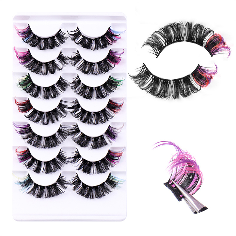 Beauty Makeup Look - ขนตาปลอมแบบแยกส่วนใยสังเคราะห์ดัดลอนแบบธรรมชาติ เพิ่มความหนา ดูสมจริง อุปกรณ์เสริมความงามสำหรับการแต่งหน้า