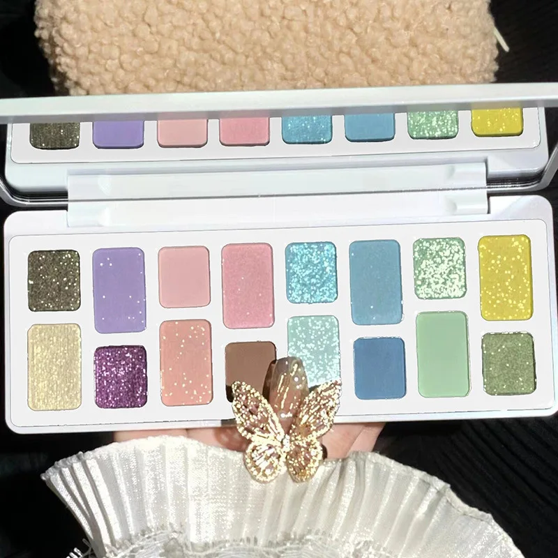 Beauty Makeup Eyeshadow Palette - พาเลทอายแชโดว์ 16 สี K'APEINE แต่งหน้าแบบธรรมชาติสำหรับใช้ในชีวิตประจำวัน สีสันสดใส