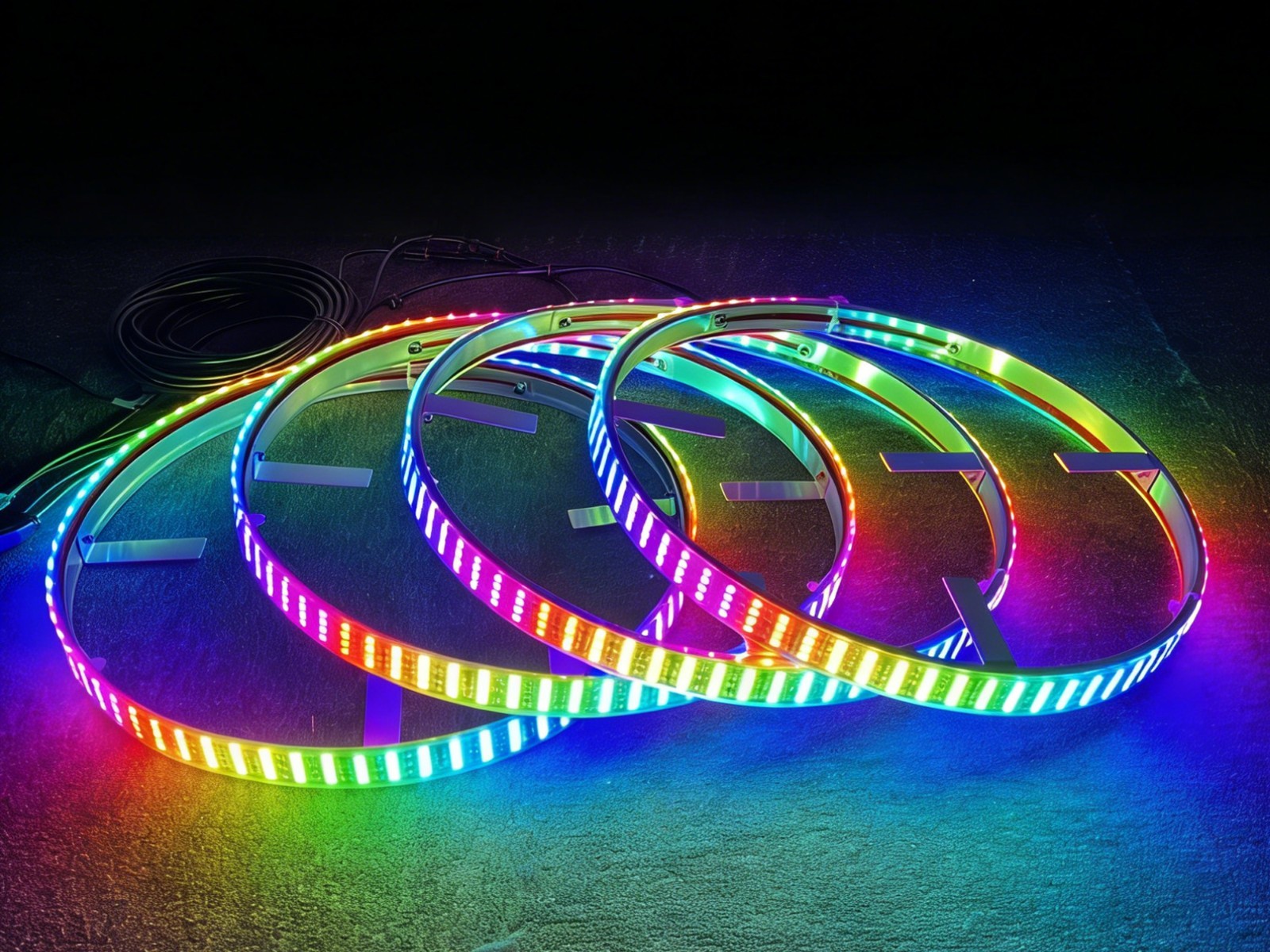 Led Ring Light - ไฟวงแหวน LED RGB แบบไล่สี 4 ชิ้น