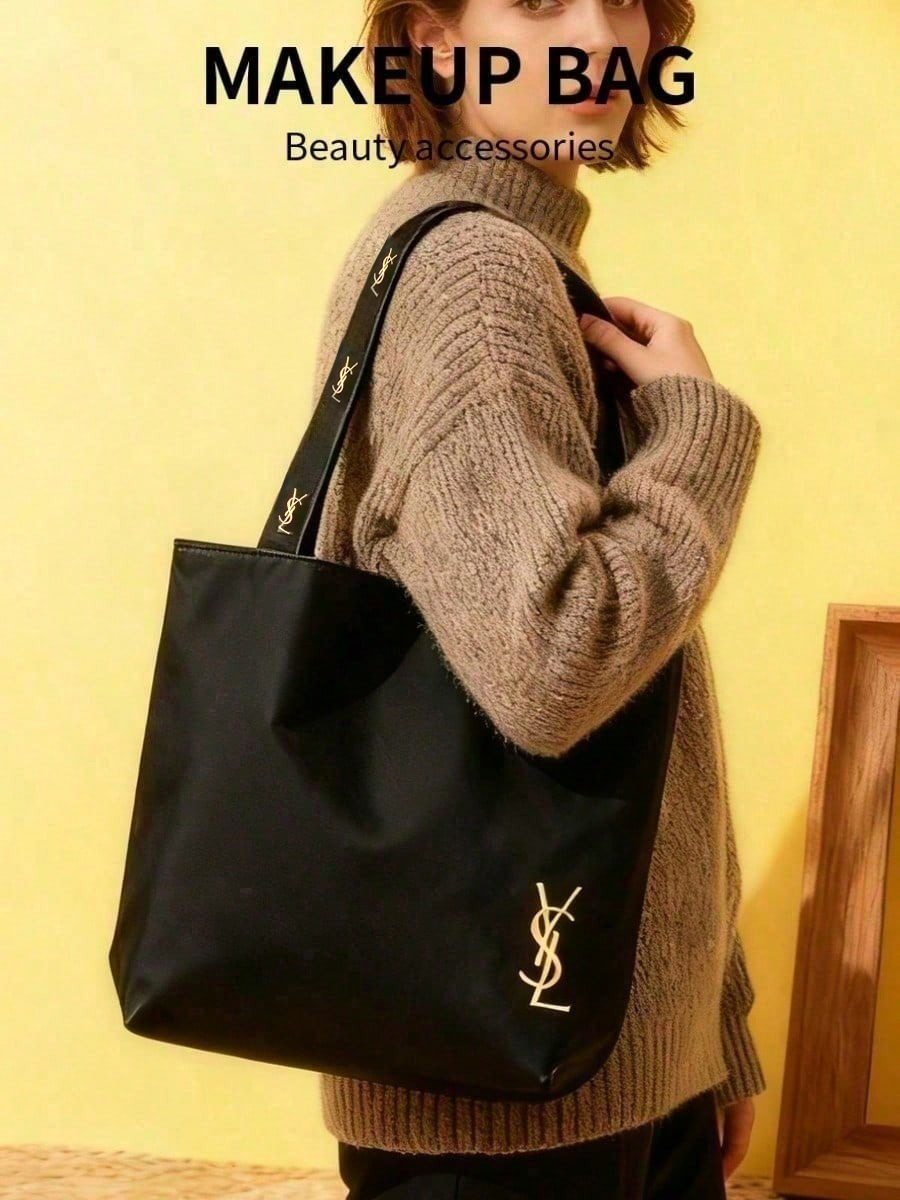 กระเป๋าสะพายไหล่ผ้าแคนวาสสีดำส - Ysl Beauty Makeup บทวิจารณ์และราคา