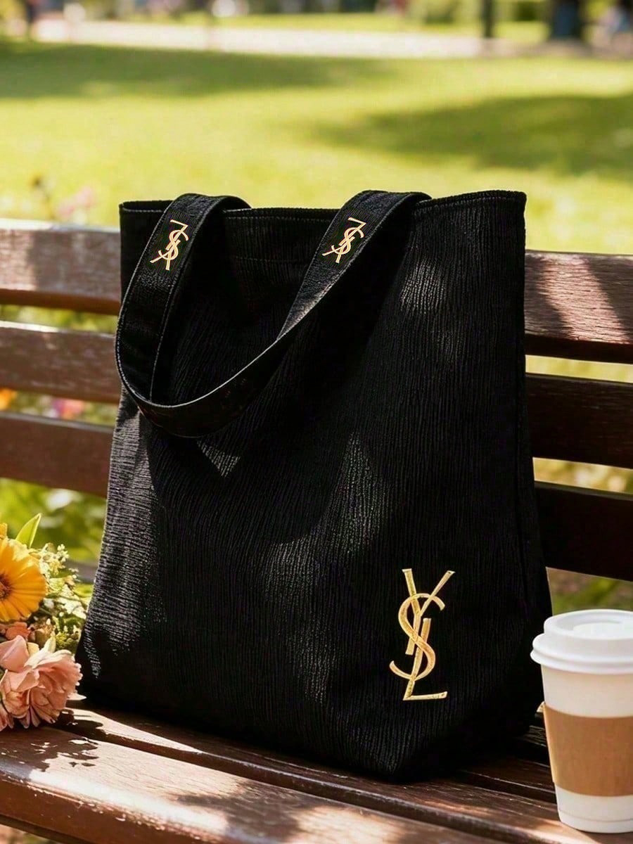กระเป๋าสะพายไหล่ผ้าแคนวาสสีดำส - Ysl Beauty Makeup บทวิจารณ์และราคา