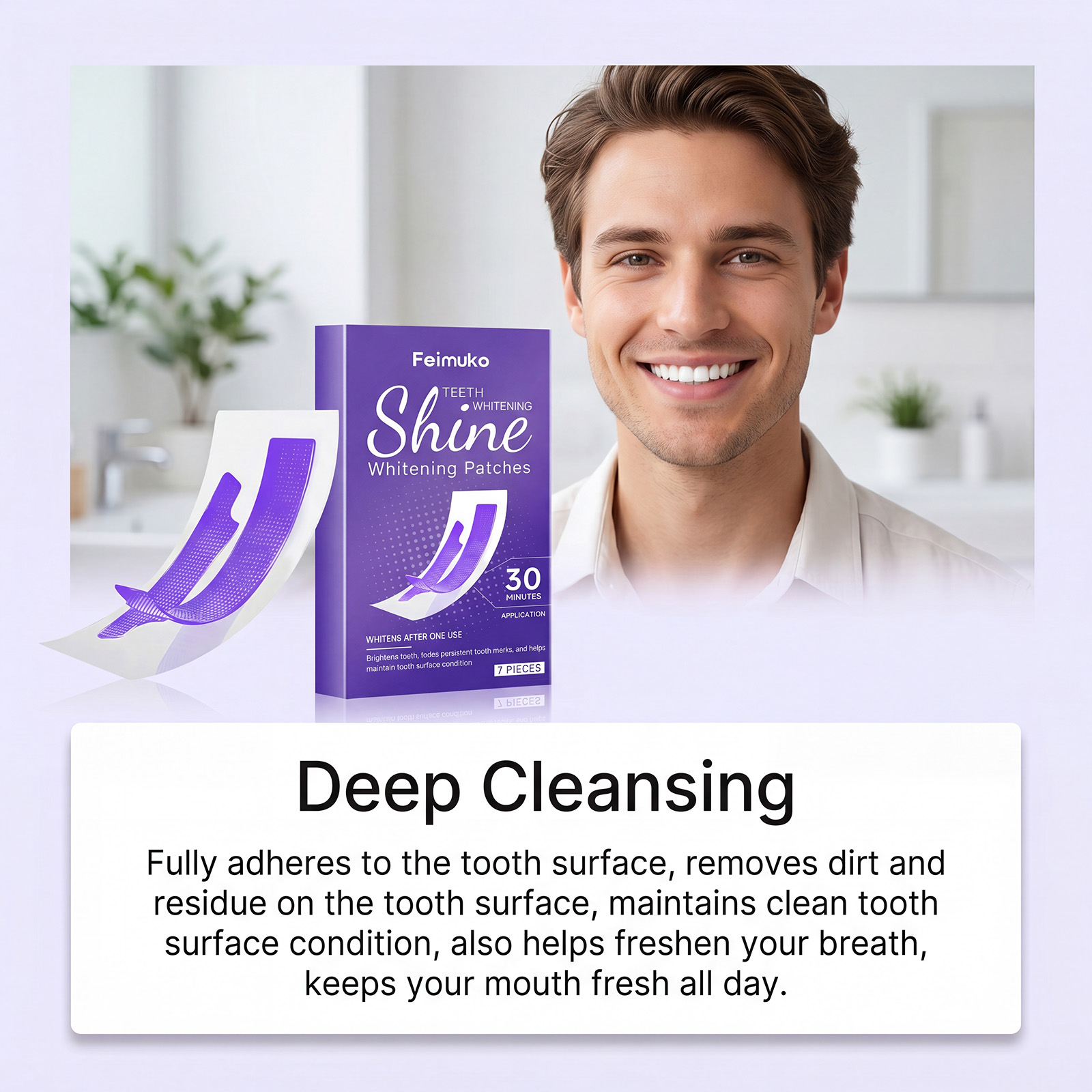 แผ่นฟอกสีฟัน 30 นาที ขจัดคราบฝ - Teeth Whitening Strips บทวิจารณ์และราคา