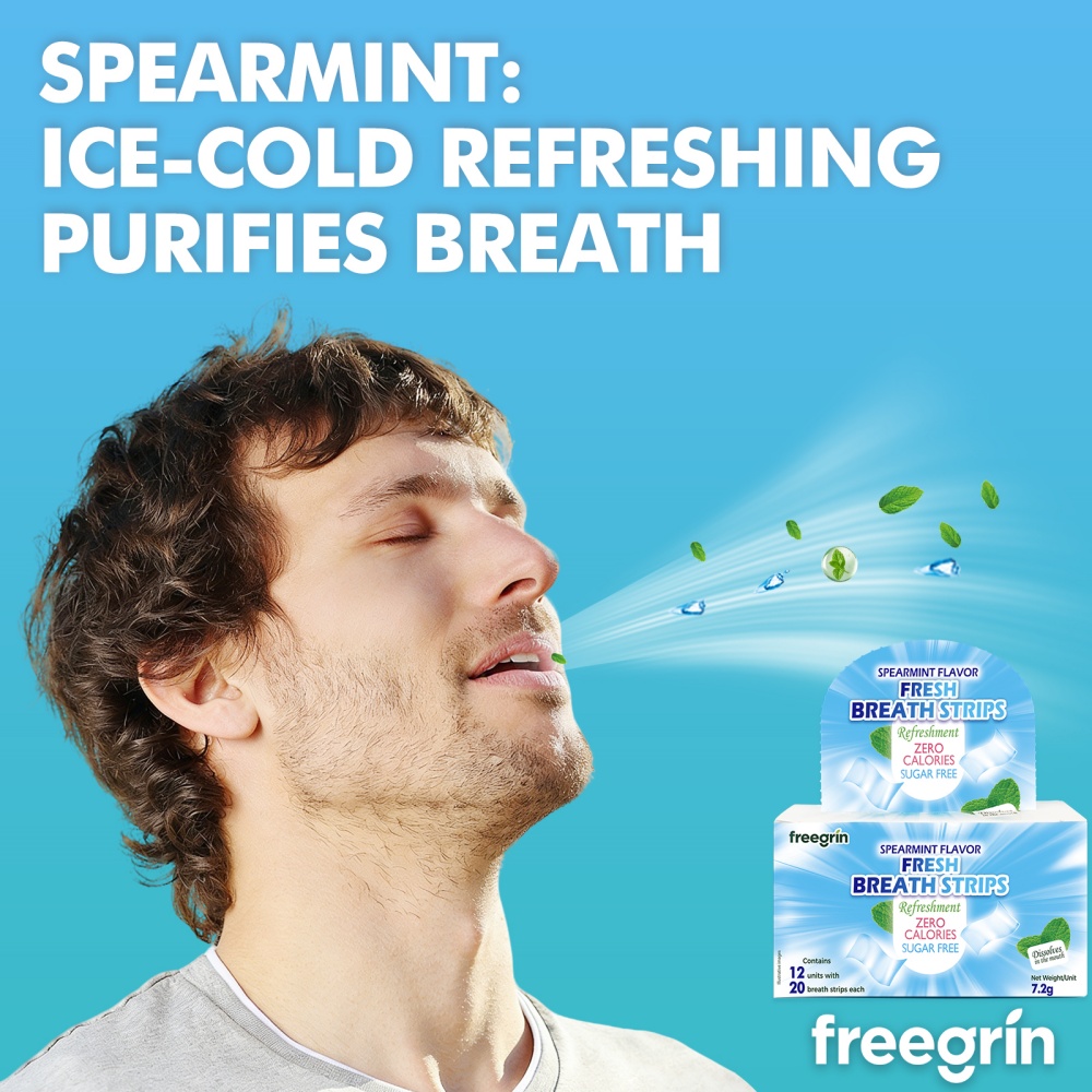 แผ่นอมรสเปียร์มิ้นต์ FREEGRIN  - Teeth Whitening Strips บทวิจารณ์และราคา