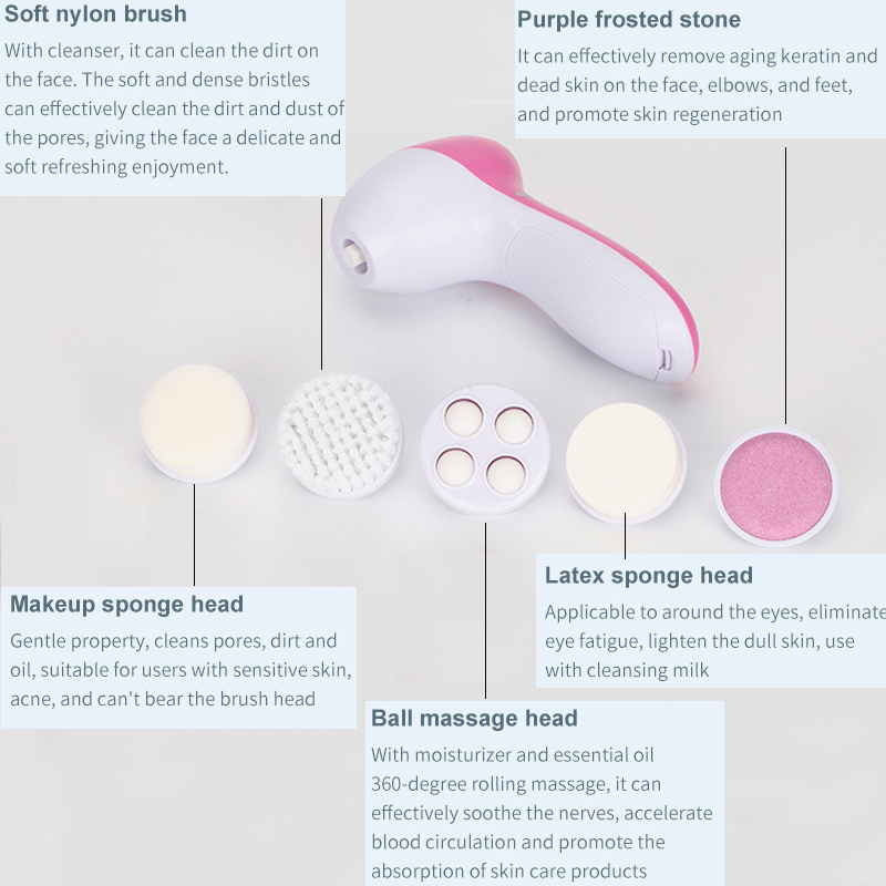 เครื่องทำความสะอาดผิวหน้า 5 in - Electric Face Cleanser Brush บทวิจารณ์และราคา
