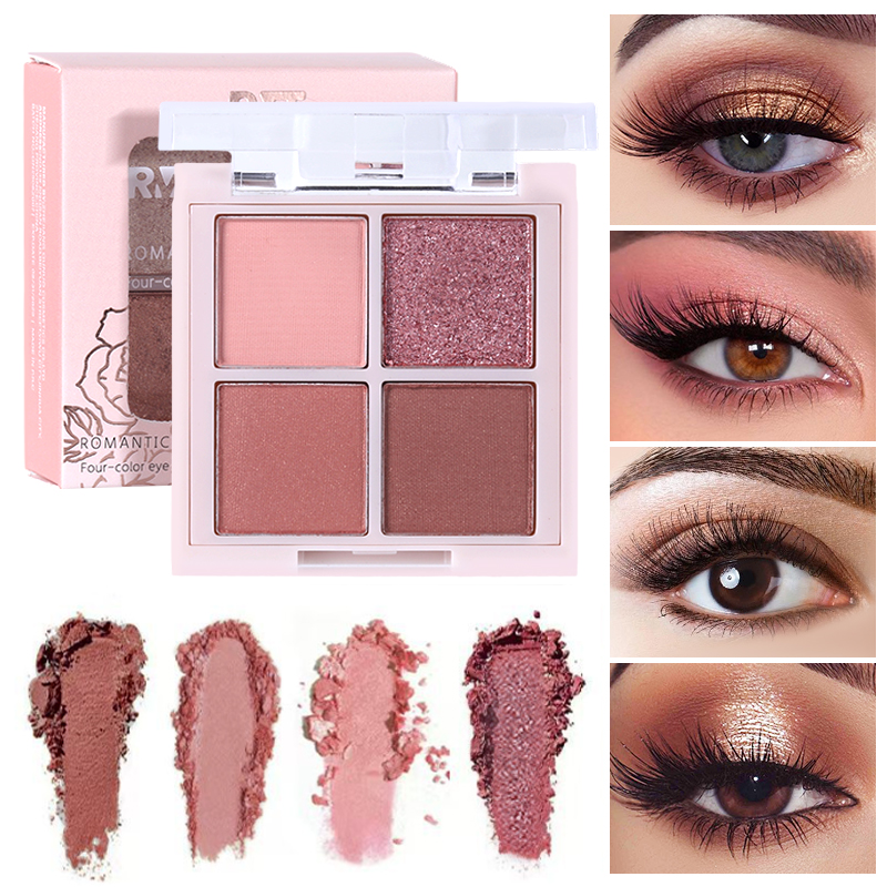 พาเลตต์อายแชโดว์สี่สี Romantic - Beauty Makeup Eyeshadow Palette บทวิจารณ์และราคา