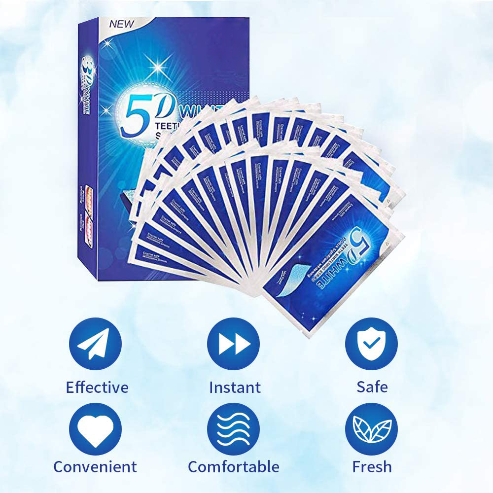 แผ่นฟอกสีฟันขาว 5D ไวท์เทนนิ่ง - Teeth Whitening Strips บทวิจารณ์และราคา