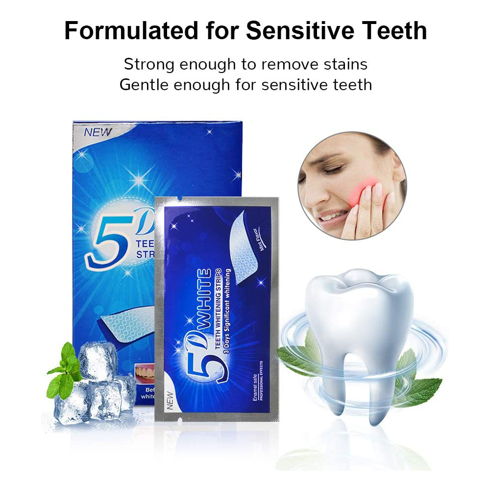 แผ่นฟอกสีฟันขาว 5D ไวท์เทนนิ่ง - Teeth Whitening Strips บทวิจารณ์และราคา